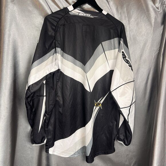 Vintage MSR NXT Racing Jersey Mens L Gray /Black  Padded Elbows Motocross Racing - Picture 4 of 15